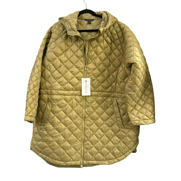 Athleta Jackets & Blazers - Athleta Whisper Featherless Puffer Parka Size 3X Beige Gold Quilted Coat Jacket